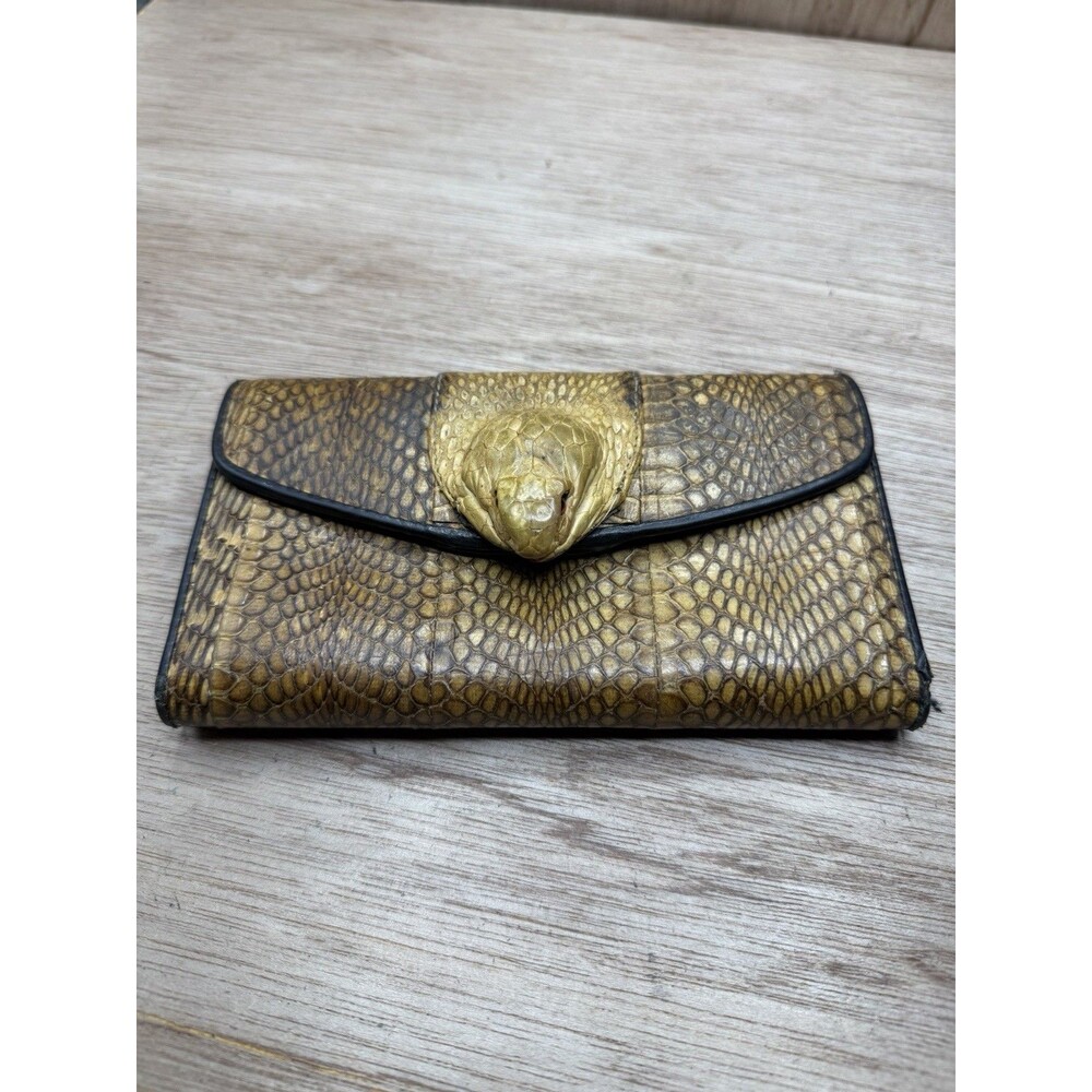 Vintage King Cobra Leather Wallet Taxidermy Head